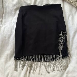 Sequin tassle mini skirt